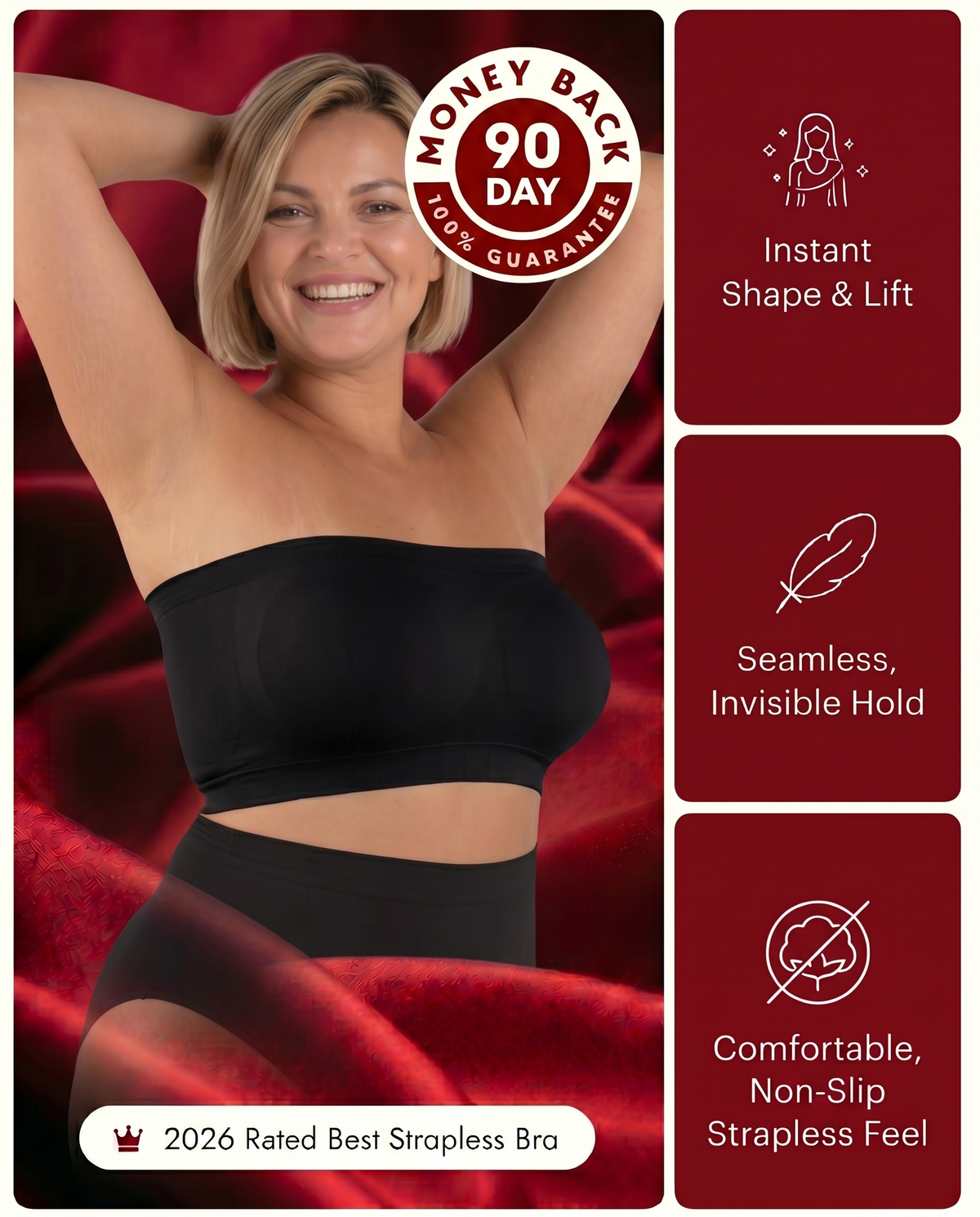 Veloura™ Stay-Put Bra:Finally  Wear What You Want. Forget About Your Bra.