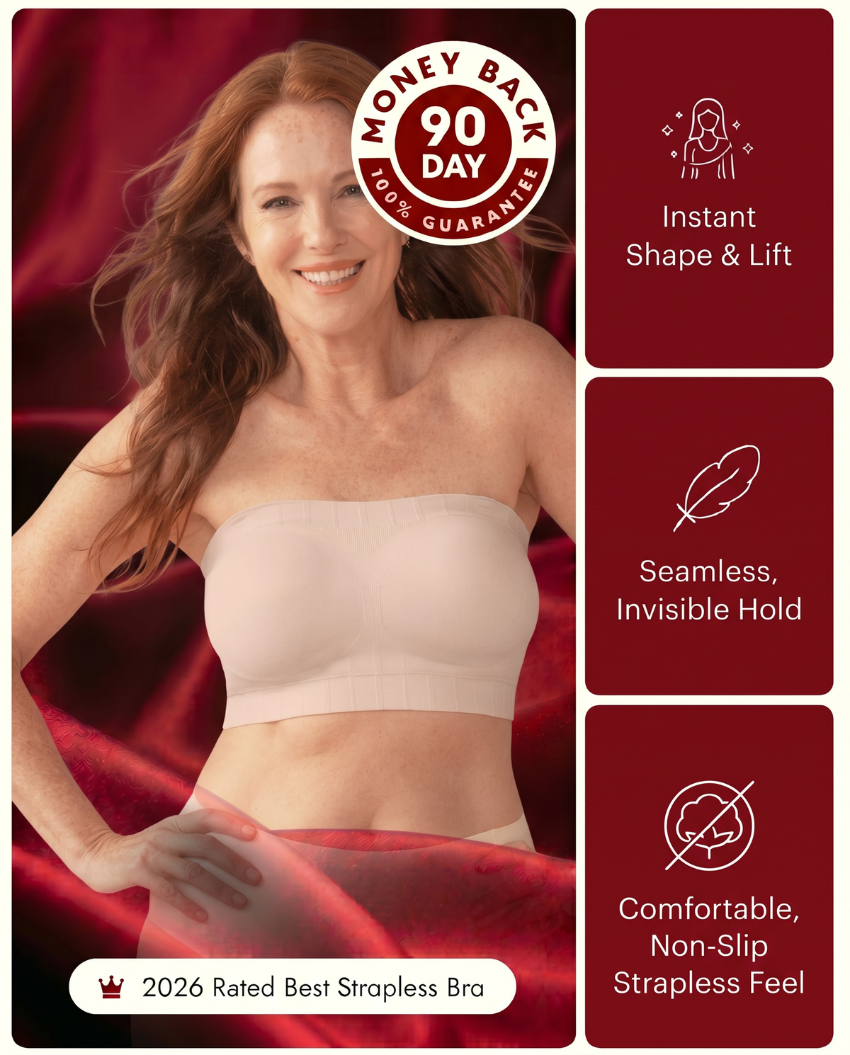 Veloura™ Stay-Put Bra:Finally  Wear What You Want. Forget About Your Bra.