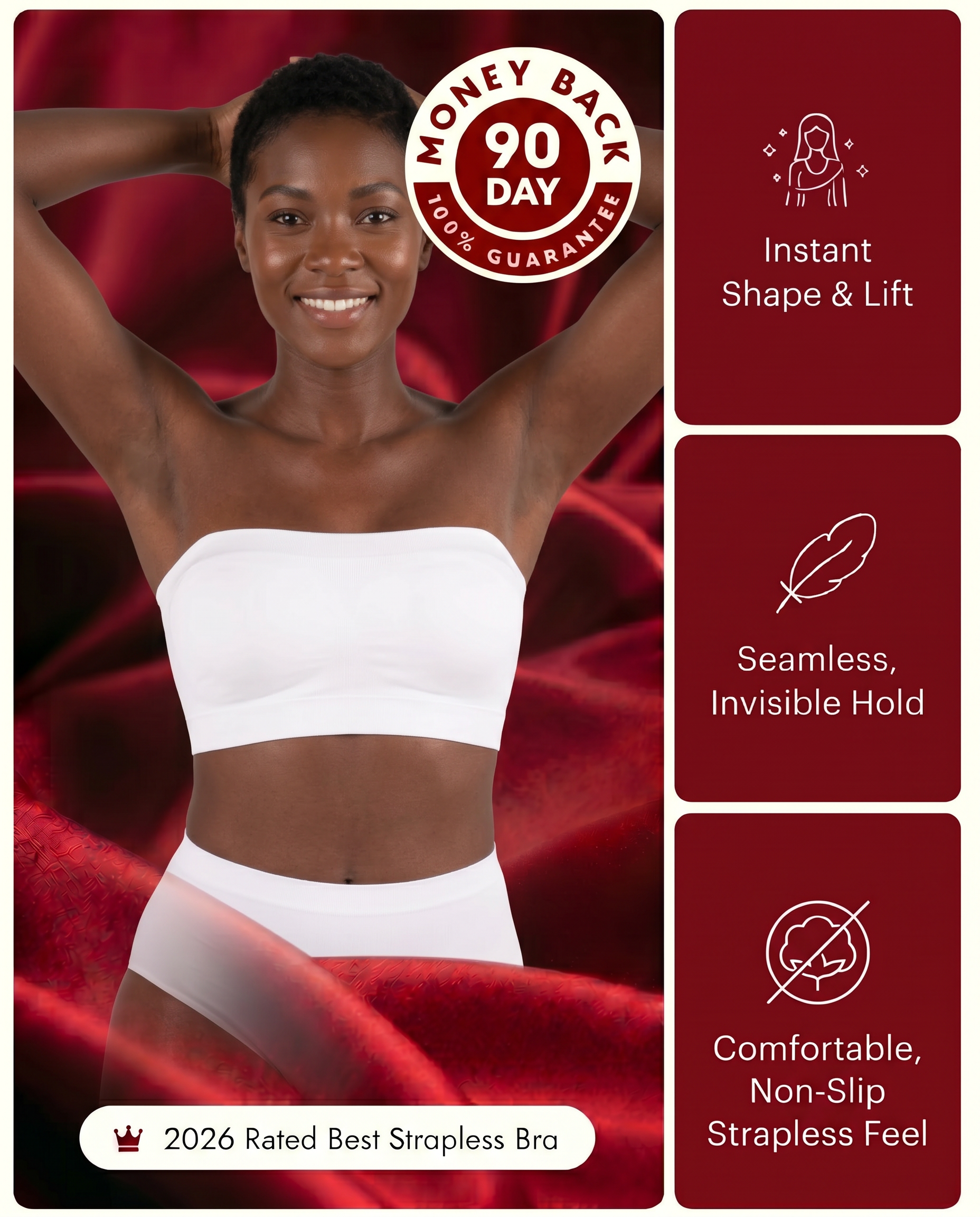 Veloura™ Stay-Put Bra:Finally  Wear What You Want. Forget About Your Bra.