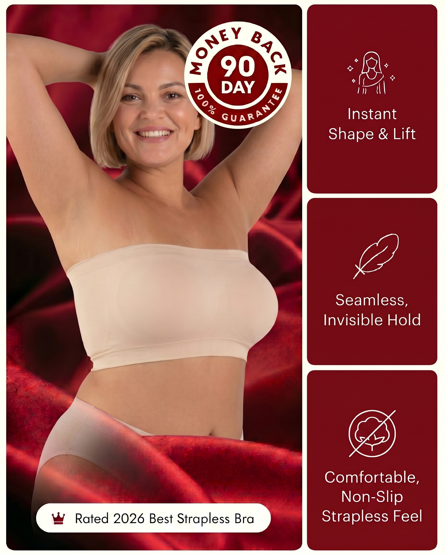 Veloura™ Stay-Put Bra:Finally  Wear What You Want. Forget About Your Bra.