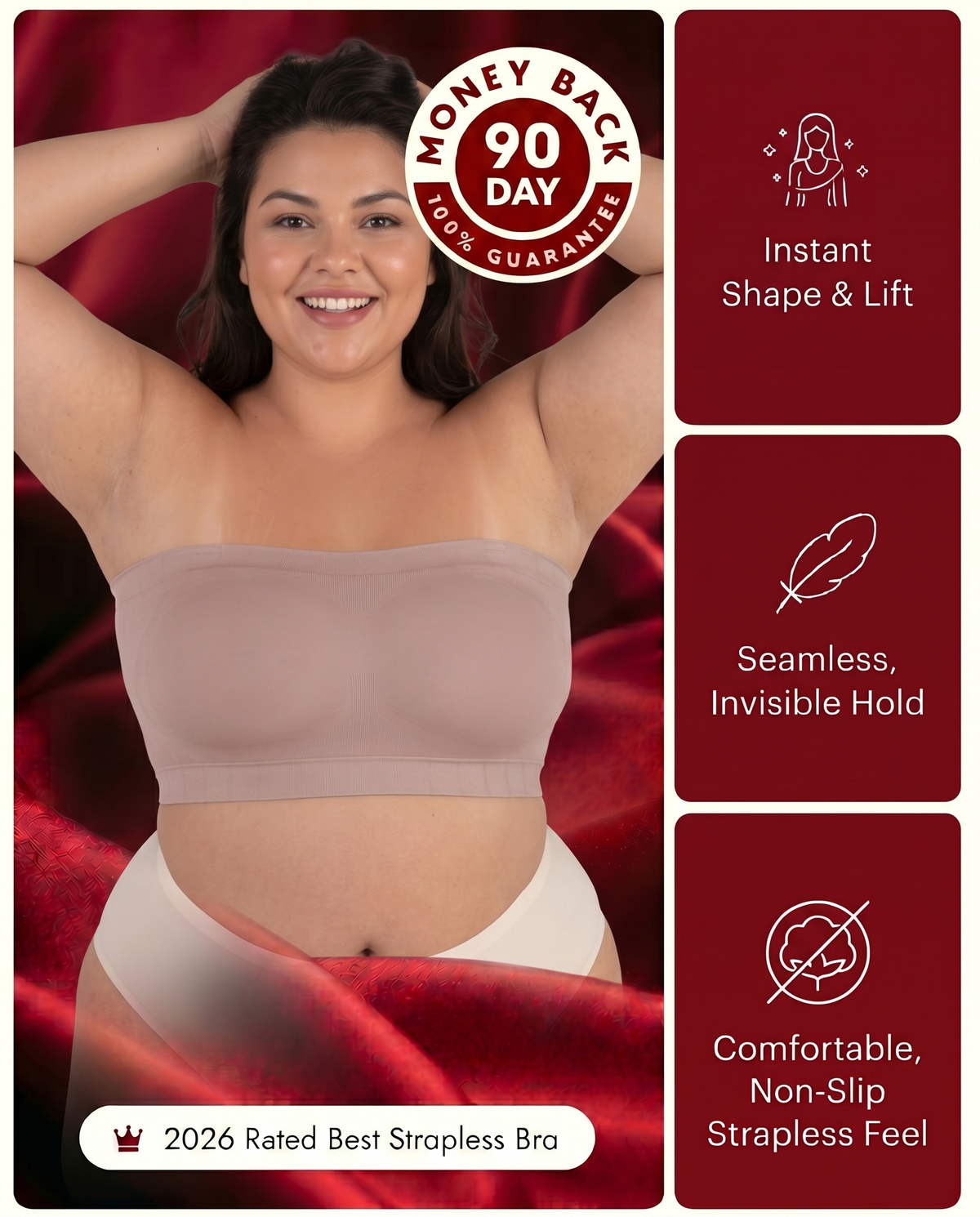 Veloura™ Stay-Put Bra:Finally  Wear What You Want. Forget About Your Bra.
