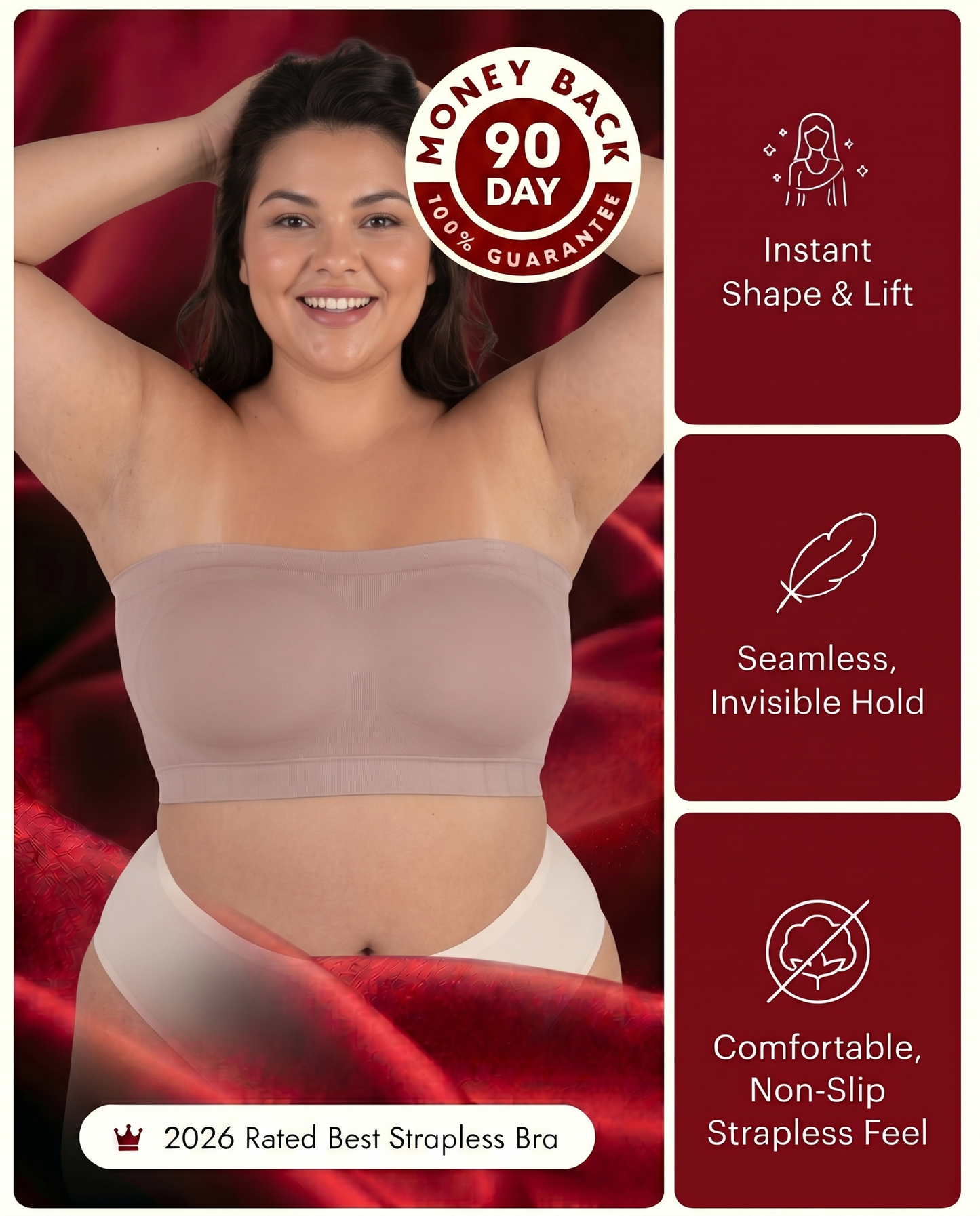 Veloura™ Stay-Put Bra:Finally  Wear What You Want. Forget About Your Bra.